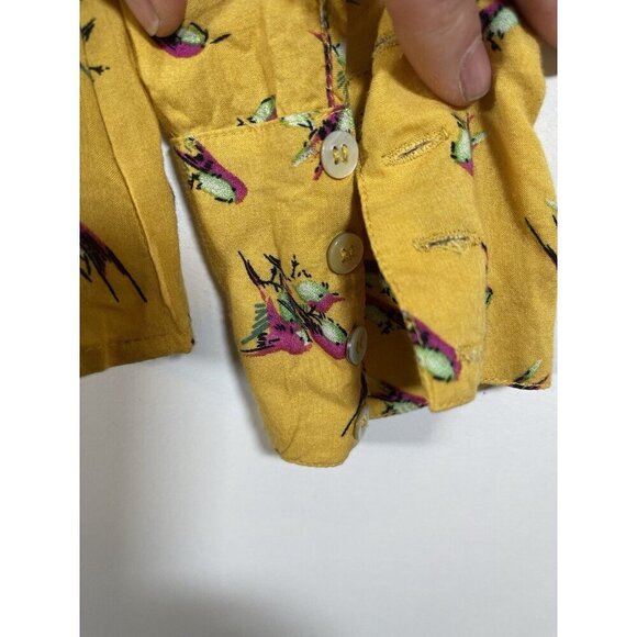 Anthropologie Yellow Bird Floral Long Sleeve Lightweight Blouse Boho Hippie Sz 6 - Picture 4 of 5